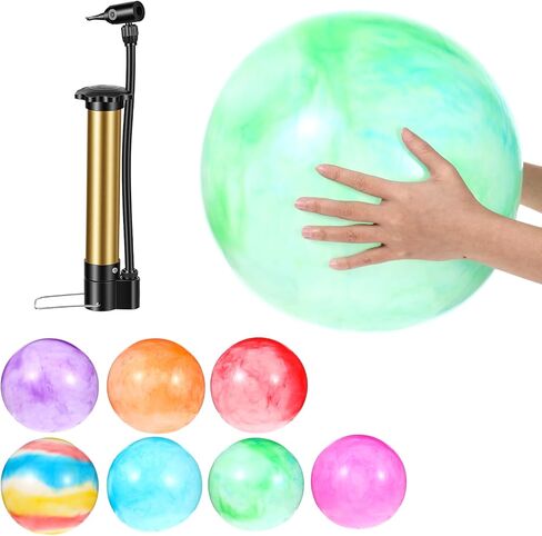 7 PCS Inflatable Playground Balls 18 Inch Fun Rubber Beach Ball Bouncing Sensory Playballs Kickball Dodge Ball with Hand Air Pump for Play Beach Backyard Indoor Outdoor Party Favors in Saudi Arabia