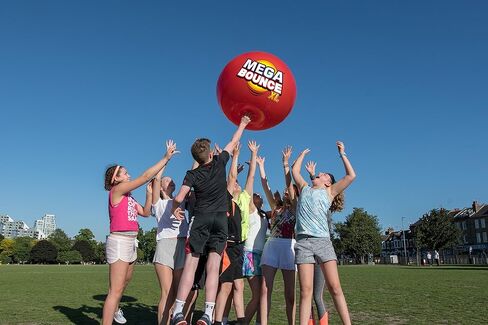 Wicked Mega Bounce XL - The World's Bounciest Inflatable Ball! Extra Large Bounce Ball for All Terrain Bounceability! Super Grip Graphics Outdoor Exercise Ball to Catch Easily. Blue or Red in Saudi Arabia