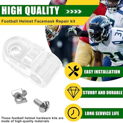 طقم إصلاح قناع الوجه لخوذة كرة القدم مناسب لخوذة Schutt f7 & Riddell الرياضية المتعددة، لخوذة كرة القدم البيسبول/Rydell للشباب، إصلاح خوذة الكرة الناعمة وغيرها in Kuwait