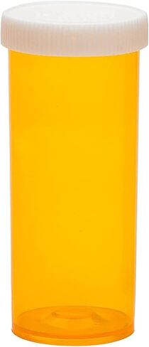 حاويات بلاستيكية للصيدلة مع أغطية غير قابلة للقفل - زجاجات طبية محكمة الغلق مقاومة للماء مع أغطية علوية منبثقة، 60 قارورة درام (25 قيراط) in Kuwait