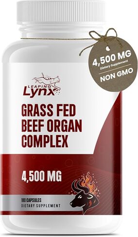 Grass Fed Beef Liver Capsules 4,500 mg – Desiccated Beef Liver Supplement – 180 Liver Capsules – Grassfed Beef Organ Supplement – Energy, Iron & Ancestral Whole Food Support – Non-GMO, ISO-Certified in Kuwait