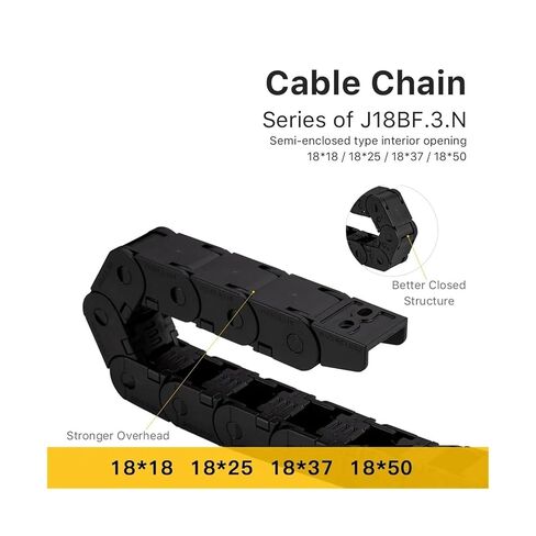 1m Cable Chain Semi-Enclosed Interior Opening 18x18 18x25 18x37 18x50 Drag Plastic Towline Transmission(28mm,18x25 mm) in Saudi Arabia