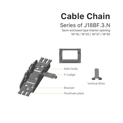 1m Cable Chain Semi-Enclosed Interior Opening 18x18 18x25 18x37 18x50 Drag Plastic Towline Transmission(28mm,18x25 mm) in Saudi Arabia