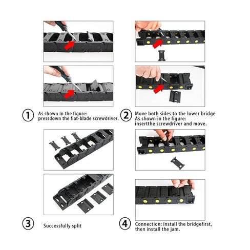 25x25 25x38 25x50 25x57 25x70 25x77 25x103mm Nylon Mochine Towline Cable Chain Non-Opening Enclosed Drag Chain L1m(55mm,25x38 mm,Non-Opening) in Kuwait