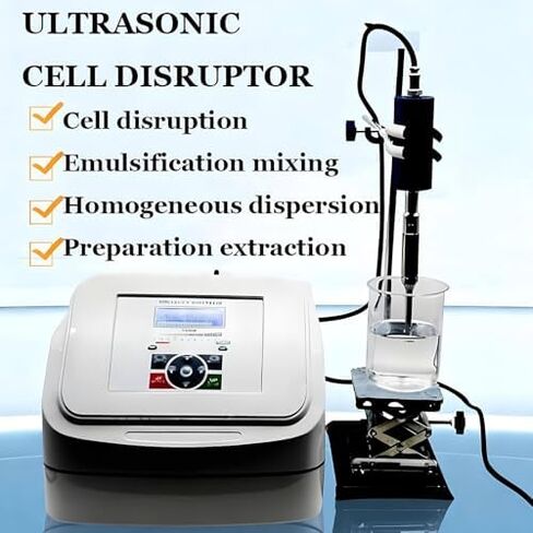 800W High-Speed Homogenizer, Mini Lab Cell Disruptor Mixer, Digital Control Emulsifying Machine, 2M Timer (1s-99h), Includes 2-10mm & 4mm Probes for Laboratory Use in Saudi Arabia