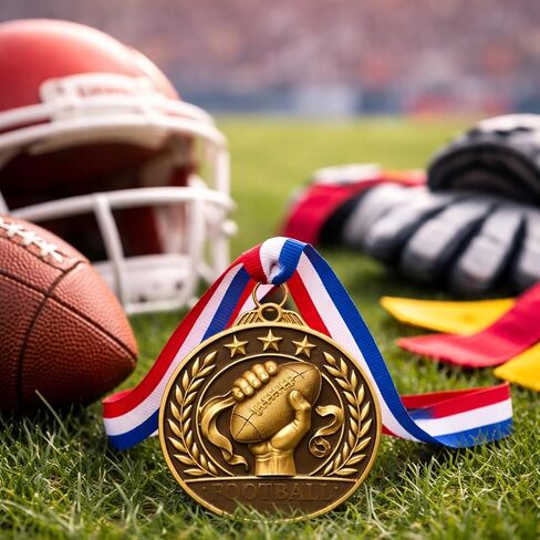 10 عبوات من ميداليات العلم لكرة القدم الذهبية مع أشرطة للرقبة in Kuwait