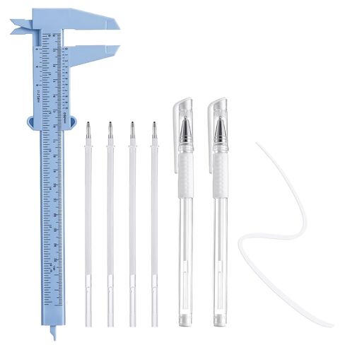 Eyebrow Microblading Marker Pen, 2 Pcs Eyebrow Microblading Marker Pens with 4 Replacement Refills & 1 Ruler, Brow Mapping Kit for Eyebrow Lip Skin Tattoo & Lamination Supplies(White) in Saudi Arabia