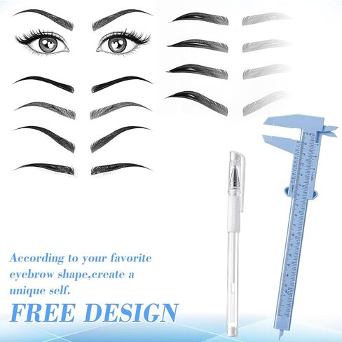Eyebrow Microblading Marker Pen, 2 Pcs Eyebrow Microblading Marker Pens with 4 Replacement Refills & 1 Ruler, Brow Mapping Kit for Eyebrow Lip Skin Tattoo & Lamination Supplies(White) in Saudi Arabia