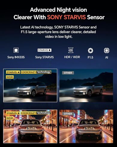 Dash Cam Camera الأمامي والخلفي: شاشة تعمل باللمس 4K سيارة مع STARVIS SESSOR 5G WIFI GPS FREE 64GB بطاقة - رؤية ليلية DASHCAM مع G -SESOR LOOP التسجيل التحكم في مواقف السيارات in Kuwait