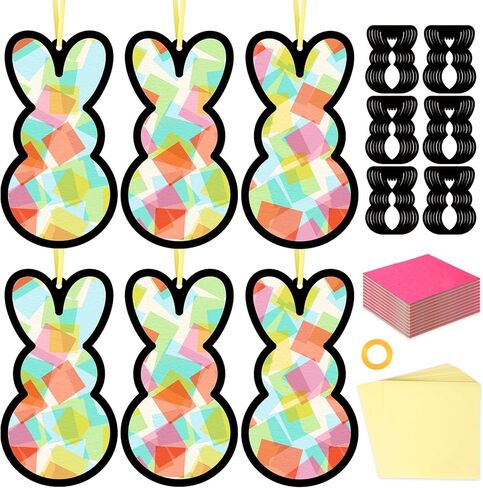 Qyeahkj 36 مجموعة Easter Suncatchers Kit Kit Kerction Church Tissue Paper Paper Crafts He is Risen DIY Window Window Decor in Kuwait