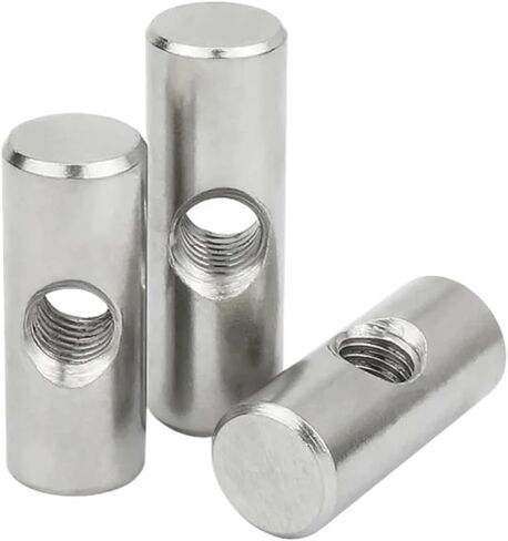 Barrel nut, M4/M5/M6 Bolts Cylindrical Pin Dowel Wood Furniture Embedded Locking Long Nut(OD10 M6x30(2PCS)) in Saudi Arabia