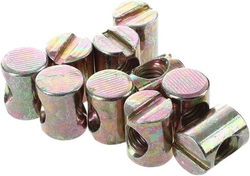 Barrel nut, Barrel Furniture 10pcs M6 Cross Dowel Slotted Nut for Beds Crib Chairs in Kuwait