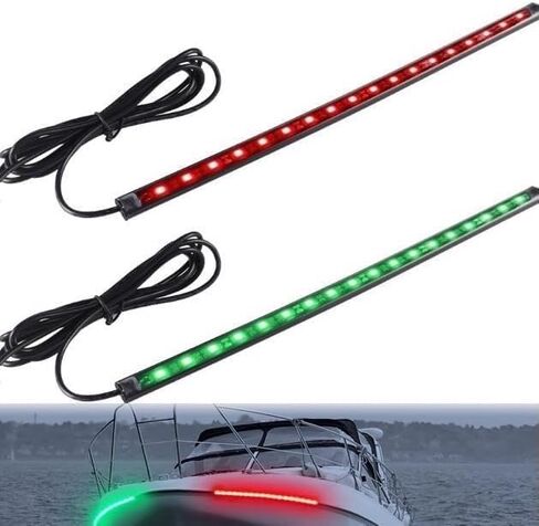أضواء ملاحة للقوارب، أضواء ملاحة LED للقوارب - أضواء جانبية للقوس البحري باللون الأحمر والأخضر، IP67 مقاومة للماء لقوارب الكاياك والمراكب الشراعية واليخوت والصيد الليلي وركوب القوارب in Kuwait