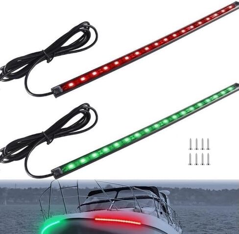 أضواء ملاحة للقوارب، أضواء ملاحة LED للقوارب - أضواء جانبية للقوس البحري باللون الأحمر والأخضر، IP67 مقاومة للماء لقوارب الكاياك والمراكب الشراعية واليخوت والصيد الليلي وركوب القوارب in Kuwait