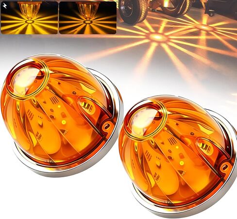 BJZ 6Pcs Blue Watermelon LED Strobe+Constant Marker Lights Dual Function Watermelon-Shaped Side Marker Clearance Tail Top Cap Roof Lights for Trailer Truck Semi-Trailer Heavy-Duty Truck Bus Van in Kuwait