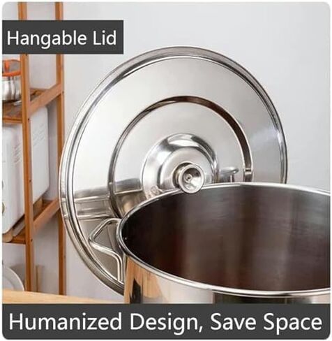 مجموعة طباخ المعكرونة المصنوعة من الفولاذ المقاوم للصدأ شديدة التحمل - وعاء مخزون مع مصفاة وسلة بخار للطهي في المنزل والمطاعم، مثالية لغلي المعكرونة والخضروات in Kuwait