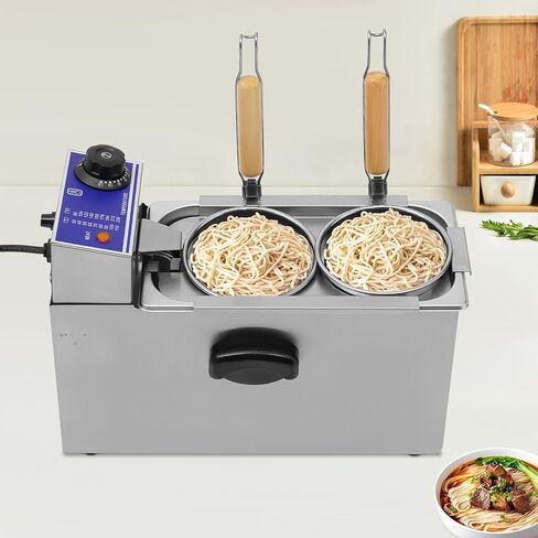 1200W Electric Pasta Cooking Machine, Commercial Pasta Cooker with 2 Noodle Filter, Noodles Pasta Boiler 110V Table Top Noodles Cooker Machine in Kuwait