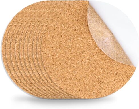 10 PCS Self-Admive Cork Sheets 11.81 × 11.81 بوصة ، 1 مم (0.04 بوصة) ، نسيج الفلين للوقود ، زينة الجدران ، الحرف اليدوية ، حفل زفاف ، بطانة درج ، دعم لاصق in Kuwait
