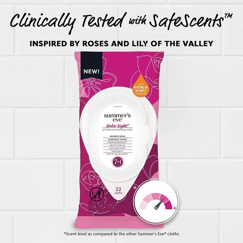 Summer's Eve Amber Nights Daily Refreshing Feminine Wipes, Removes Odor, pH Balanced, 32 count in Saudi Arabia