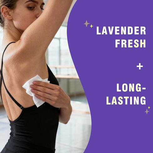 مناديل مبللة للجسم محمضة - تحكم في الرائحة لمدة 24 ساعة، درجة حموضة متوازنة لمنطقة تحت الإبطين والجسم بالكامل، تركيبة خالية من الألومنيوم ومحببة للبشرة، 80 منديلًا in Kuwait