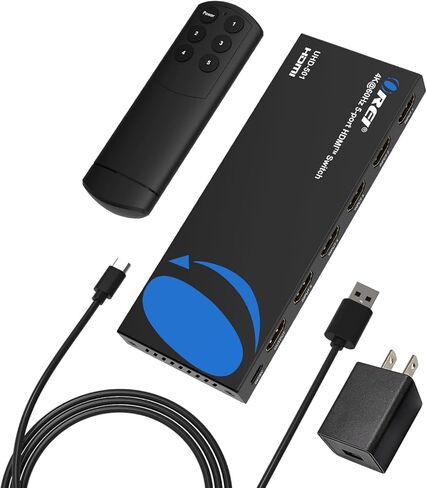 OREI 4K HDMI Switch 5 in 1 Out – HDMI Switch with Remote 4K@60hz with HDR, Dolby, DTS & 3D - 18Gbps Switcher - for PS5/4, Xbox, Roku, Fire TV in Saudi Arabia