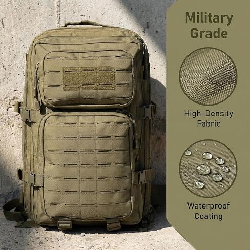 حقيبة هجومية تكتيكية تكتيكية صغيرة الحزمة من حقيبة الظهر العسكرية 40L مع Molle لمشيه المشي لمسافات طويلة في رحلة الظهر (الأخضر) in Kuwait