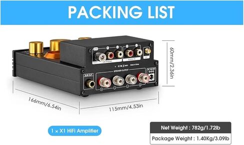 HiFi GE5654 مُضخّم صوت ستيريو 5.0 استقبال مكبر للصوت مم فونو مكبر كهربائي للقرص الدوار X-HD 160 واط + 160 واط in Saudi Arabia