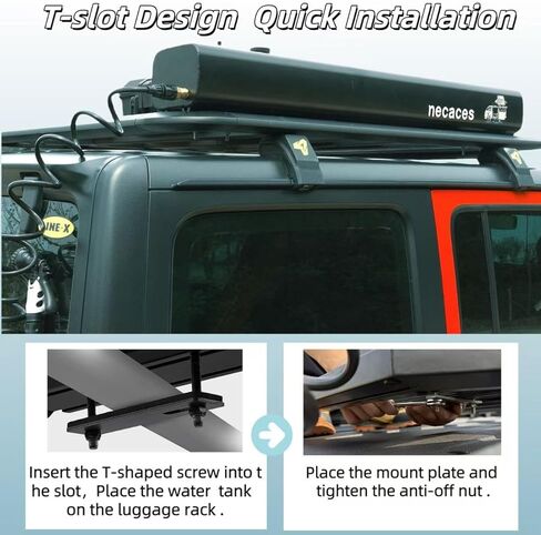 4.5Gallon Pressurized Water Tank,Portable Aluminum Camping Shower Water Storage with Spray Hose for Overland Off-Road Vehicles, Pick-up Trucks,Outdoor Activities Water Supply. in Kuwait