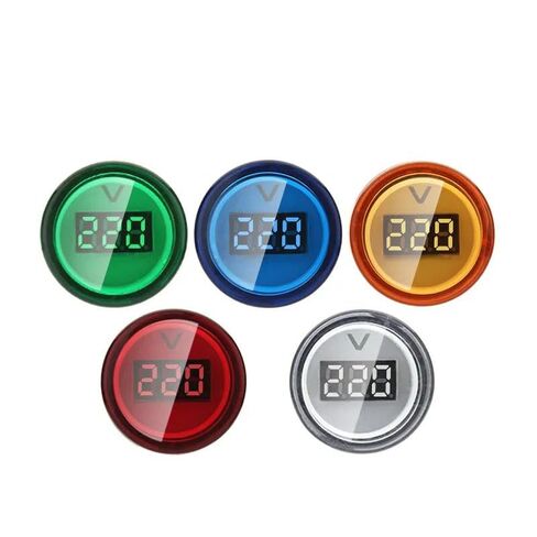 22 مم AD16-22DSV الفولتميتر الرقمي الدائري AC 60-500V مقياس الجهد الصغير LED شاشة رقمية مؤشر الفولتميتر ضوء مصباح طيار (أحمر) in Saudi Arabia