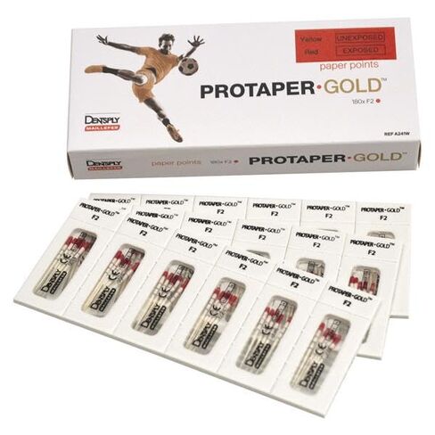 Dentsply Maillefer A241W00000203 نقاط ورق ذهبية ProTaper F2 180/Pk in Saudi Arabia