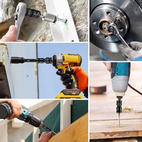 6 Piece Impact Socket Adapter and Reducer Set, 1/2" 3/8" 1/4" to 1/4" Drive Conversion Kit - 3 Adapters & 3 Extension Bars, Heat-Treated Cr-Mo Steel, for Impact Wrench, Ratchet & Power Drill in Kuwait