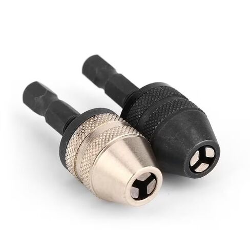 2pc Keyless Drill Chuck Screwdriver Impact Driver Adaptor 1/4 '' Hex Shank Drill Arrow Bit Tool Quick Change Convertor Adapter in Saudi Arabia