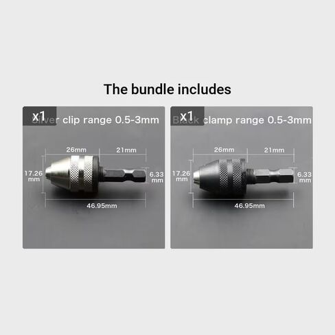 2pc Keyless Drill Chuck Screwdriver Impact Driver Adaptor 1/4 '' Hex Shank Drill Arrow Bit Tool Quick Change Convertor Adapter in Saudi Arabia