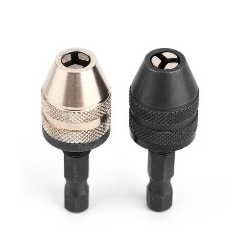 2pc Keyless Drill Chuck Screwdriver Impact Driver Adaptor 1/4 '' Hex Shank Drill Arrow Bit Tool Quick Change Convertor Adapter in Saudi Arabia
