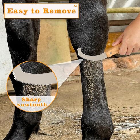 Bot Fly Egg Knife for Horses, Stainless Steel Bot Fly Egg Remover, Multi Use Grooming Tool for Bot Egg Scraper with Wood Handle in Saudi Arabia