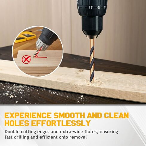 مجموعة لقم مثقاب براد بوينت 29 قطعة، لقم مثقاب خشبية HSS مطلية بالتيتانيوم للخشب الصلب والخشب اللين، أرضية كاملة مع طرف ذاتي التمركز (1/16-1/2 بوصة، زيادة 1/64 بوصة) وحقيبة تخزين in Kuwait