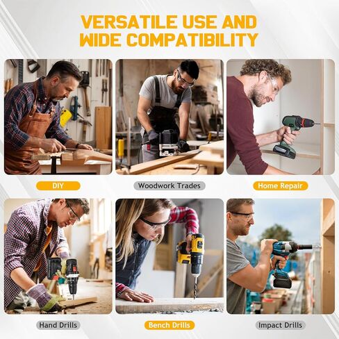 مجموعة لقم مثقاب براد بوينت 29 قطعة، لقم مثقاب خشبية HSS مطلية بالتيتانيوم للخشب الصلب والخشب اللين، أرضية كاملة مع طرف ذاتي التمركز (1/16-1/2 بوصة، زيادة 1/64 بوصة) وحقيبة تخزين in Kuwait