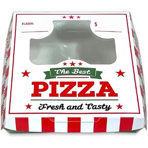 صندوق بيتزا فردي محدث | علبة بيتزا صغيرة يمكن التخلص منها بنافذة شفافة | صدفي سهل، سميك وقوي | مقاوم للدهون، آمن للاستخدام في الميكروويف والفريزر | 200/علبة (6 بوصة طول × 6 بوصة عرض × 1.75 بوصة ارتفاع) in Kuwait
