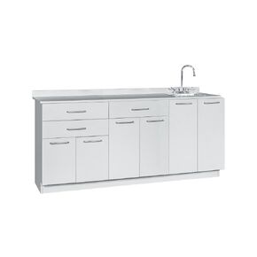 Exam Room Medical Grey Base Cabinet with Right Sink - 72-inch Width in Kuwait