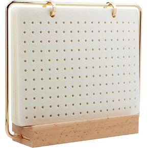 Pin Display Holder, 8 Pages Enamel Pin Display Stand with Wood Base, Tabletop Pi-n Organizer Storage Stand for Badges Pins Collectible, Hold up to 200+ Pins (COLOR:white) in Kuwait