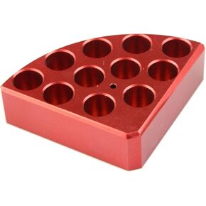 SCILOGEX Quarter Reaction Block Aluminum Red - 11 Hole Lab Block for 4mL Vessels, 15.2mm Diameter x 20mm Depth - Durable Laboratory Accessory in Kuwait