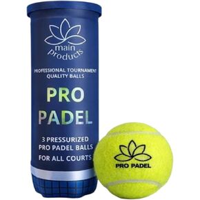 كرات Pro Padel - كرات احترافية بجودة البطولات، أنبوب واحد (3 كرات)، 47% صوف، مضغوطة لتحقيق أقصى قدر من المتانة، لجميع الملاعب. in Kuwait