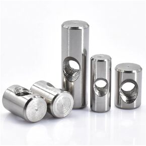 Barrel nut, 5PCSBarrel Bolts Cylindrical Cross Hole Hammer Embedded Nut for Wood Furniture Accessories(M4x14) in Kuwait