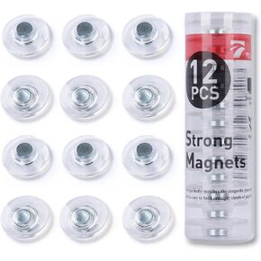 TOWON Rare Earth Magnets Large, Strong Magnets for Glass Whiteboard and Dry Erase Board, 12 Pieces Round Clear in Kuwait