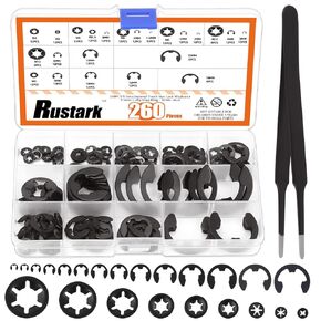 237Pcs 304 Stainless Steel M2-M12 Internal Tooth Star Lock Washers and 12 Sizes E-Clips External Retaining Rings Assortment Kit for Machinery Automotive Shafts Bearings Axial in Saudi Arabia