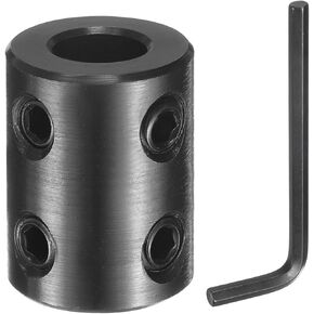 uxcell Shaft Coupling, 3/8" Bore 3/4" OD 1" Length Black Oxide Plated Steel Rigid Coupling with Hex Wrench for 3D Printers Motor Wheel (4 Screws Each Piece) in Kuwait