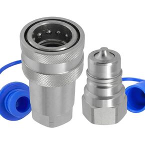 3/8" Ag ISO 7241-A قارنات التوصيل الهيدروليكية السريعة للجرارات مع أغطية الغبار، طراز Poppet Pioneer، قارنة التوصيل السريعة الهيدروليكية 3/8" NPT Thread & Body-1 Sets in Kuwait