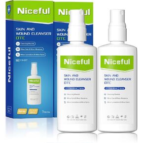Wound Cleanser Spray - Sting-Free First Aid Antiseptic Spray for Minor Cuts, Scrapes, Burns, Portable 360° Spray Pain + Itch Relief, Kills 99% of Germs 2.7fl oz(Pack of 2) in Kuwait