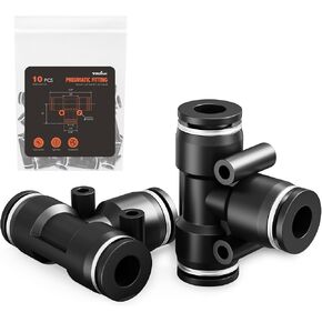 1/2" OD Push to Connect Fittings – Air Line Tee Connectors, Quick Connect Pneumatic Fittings, Push Lock Air Hose Fittings for Compressor, Air Tools & Tubing (10 PCS) in Kuwait