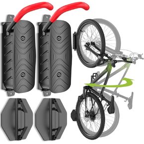 Housolution Swivel Bike Wall Mount [4 Pack], 150° Swivel Vertical Bike Rack Wall Hanger Holds up to 66lbs for Mountain/Road/Hybrid Bikes, Bike Hangers, Bicycle Storage Rack for Garage in Kuwait
